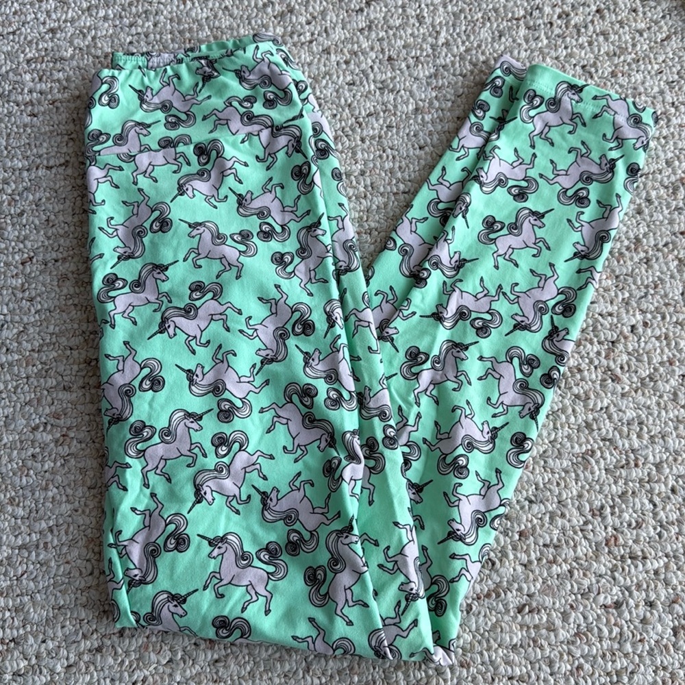 LuLaRoe OS leggings - Fabio unicorns 🦄 unicorn rare magical teal